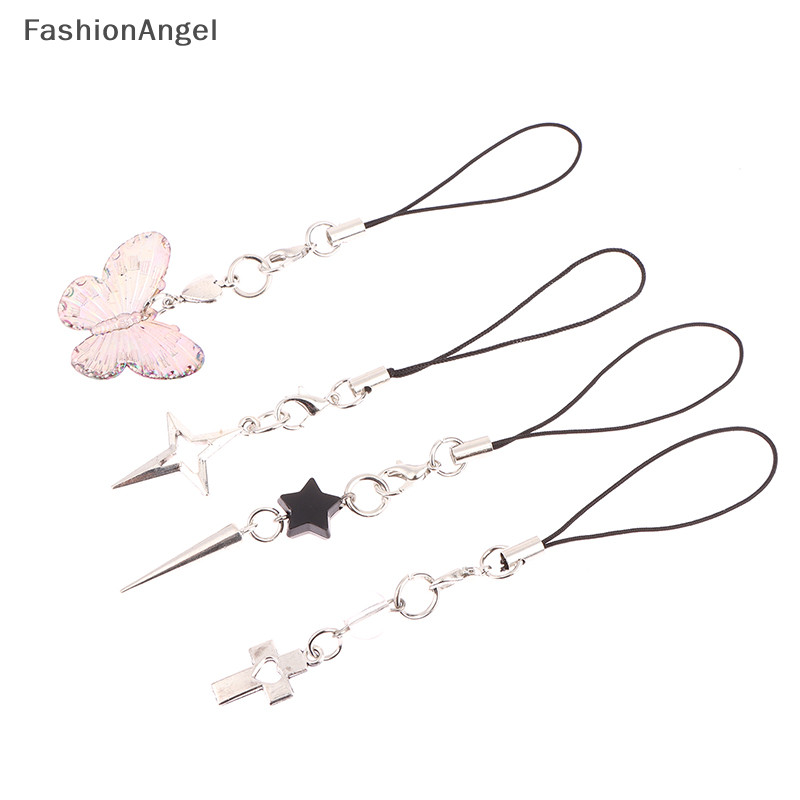 FashionAngel Thời Trang Ngôi Sao Chữ Thập Mặt Dây Điện Thoại Dây Cho Bé Gái Tối Giản Y2K Dây Đeo Điện Thoại Di Động Móc Khóa Trang Trí TH
