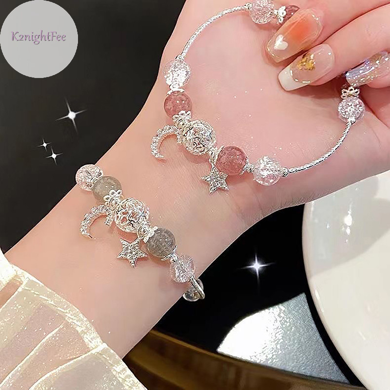 K2nightfee Thời Trang Ngọt Ngào Pha Lê Đính Hạt Vòng Tay Cho Bé Gái Ngôi Sao Mặt Trăng Mặt Dây Chuyền Vòng Tay Trang Sức Phụ Kiện Quà Tặng Tình Bạn VN