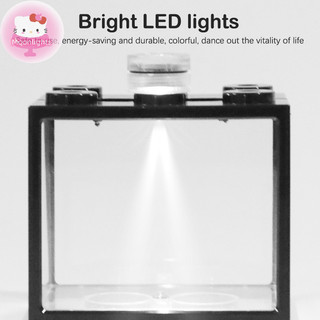 Moonlights Bể Cá Bò Sát Thú Cưng Đèn LED Hộp Xếp Chồng Bể Cá Xi Lanh Cảnh Quan Rong Biển Để Trang Trí Văn Phòng Tại Nhà EN