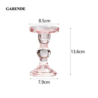 Garende giá đỡ nến, chân nến thủy tinh trụ hồng trang trí cho gia đình, đám cưới