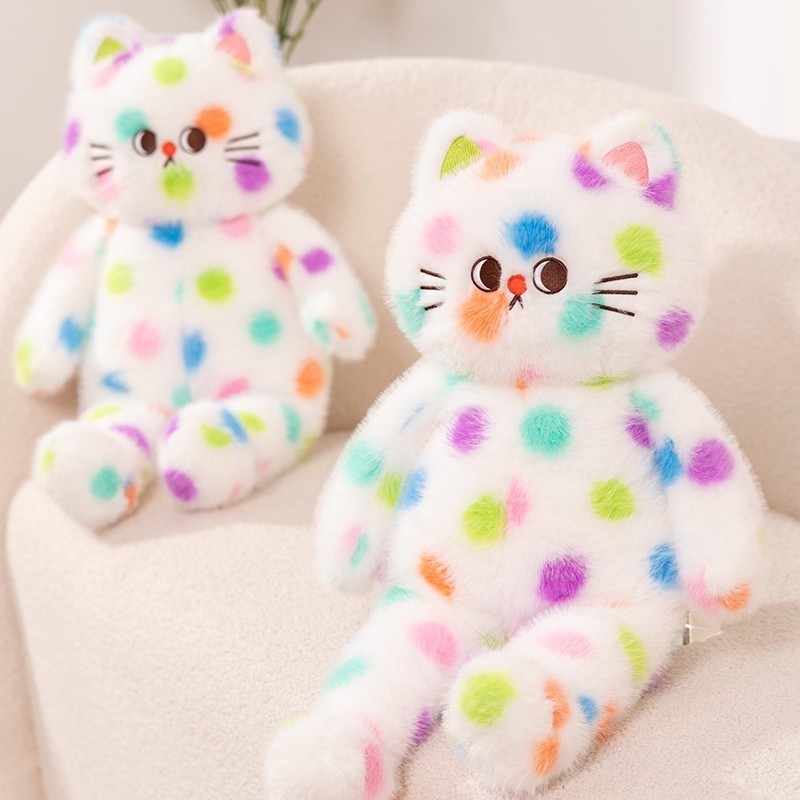 Rytanda Mèo Đồ Chơi Sang Trọng Gấu Bông Dễ Thương Chấm Bi Mèo Gối Mèo Đen Búp Bê Đầy Động Vật Quà Tặng Mềm Cho Sinh Nhật Trẻ Em, Bạn Gái Quà Tặng Giáng Sinh
