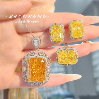 Châu Âu Mỹ ins Phong Cách Mới Phóng Đại Kim Cương Carbon Cao Nhiều Màu Sắc Ruby Corundum Phù Hợp Với Nữ
