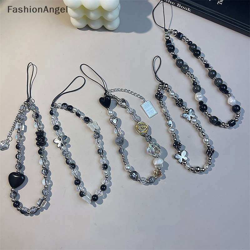 FashionAngel Cho Phụ Kiện IP Dây Ins Y2K Trái Tim Điện Thoại Quyến Rũ Dây Đeo Hoa Hạt Mặt Dây Chuyền Vòng Tay Hàn Quốc Cho Bé Gái Trang Sức TH