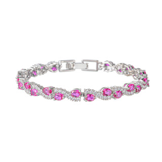 Châu Âu Mỹ ins Vòng tay hình bầu dục Ruby phong cách mới dành cho nữ