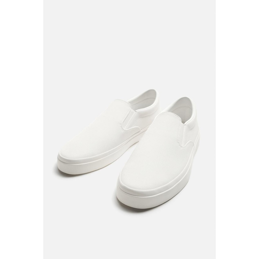 [Chính hãng] Giày sneaker slip on Zara chính hãng All White Classic - Trắng Dáng cổ điển