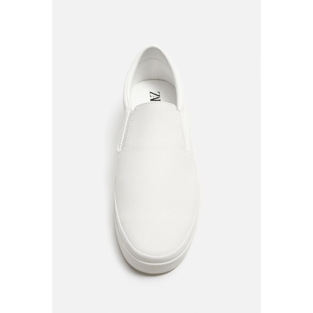 [Chính hãng] Giày sneaker slip on Zara chính hãng All White Classic - Trắng Dáng cổ điển