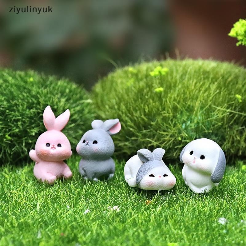 Ziyulinyuk Hình Thu Nhỏ Dễ Thương Micro Phong Cảnh Nhựa Đồ Trang Trí Trang Trí Nhà Cửa Động Vật Thỏ Phòng Trang Trí Bàn Làm Việc Quà Tặng EN