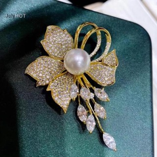 Julyhot Kim Cương Giả Hoa Ngọc Trai Trâm Cài Cho Nữ - Quần Áo Áo Trang Sức - Quà Tặng Massivedeals