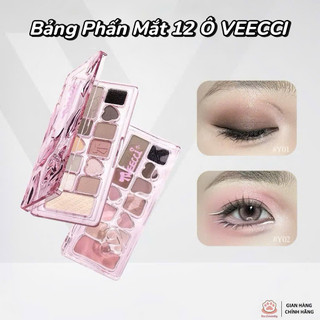[VEECCI] Bảng Phấn Mắt Veecci 12 Ô Ballet Nơ Lụa Hồng Đen