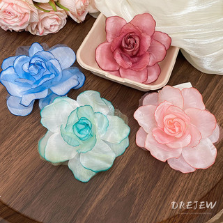 Drejew Vải lưới hoa bên mỏ vịt kẹp ảnh bầu không khí kẹp tóc giản dị phong cách kỳ nghỉ mũ phụ kiện tóc cao cấp