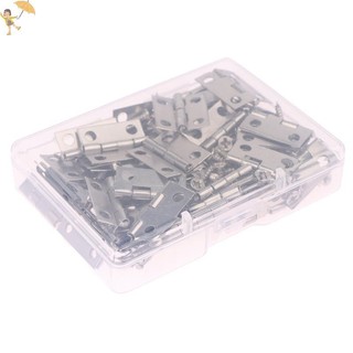 [GOU] 50 Cái / hộp Bản Lề + 200 Ốc Vít Sắt Vàng Bạc Đen Đồng 4 Lỗ Nội Thất Phần Cứng Bản Lề Trang Trí VN