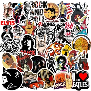 50 Miếng Dán Sticker Trang Trí Phong Cách Rock And Roll Cá Tính - Trang Trí Vali | Nón Bảo Hiểm | Xe Máy