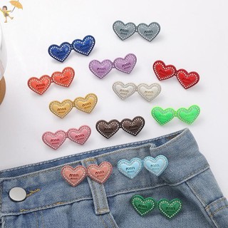 [GOU] 2 Cái Nút Jean Có Thể Điều Chỉnh Hình Trái Tim Khóa Eo Quần Chụp Khóa Mở Rộng Thay Thế Quần Jean Nút Đính Kèm Chân VN