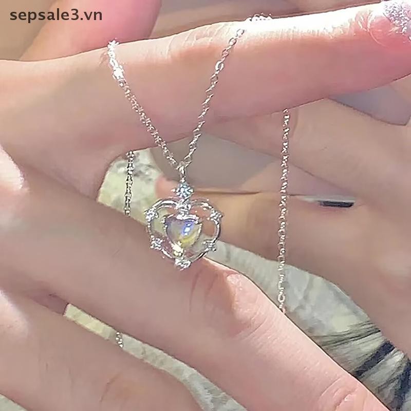 # Sepsale # Vòng cổ tình yêu bằng đá mặt trăng đơn giản dành cho nữ Cô gái Ánh sáng sang trọng Tính khí Mặt dây chuyền thời trang Vòng cổ Quà tặng trang sức tiệc cưới.