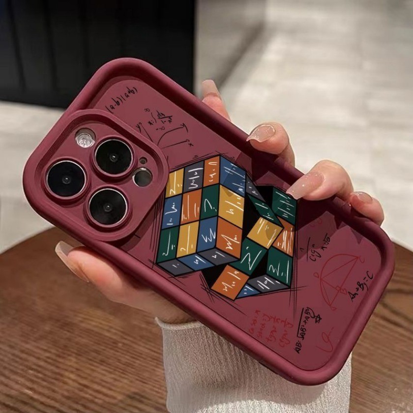Ốp Điện Thoại Họa Tiết Bi-a Khối Rubik Cho Samsung S25 Plus S25 Ultra A16 A26 A36 M55 M54 M51 M34 M35 Mắt Thiên Thần Vỏ Mềm Chống Sốc