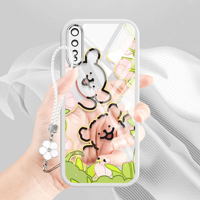YBD Tulip Line Puppy Ốp Điện Thoại Vivo S1 IQOO NEO 1907 Dây Treo Macaron Ruy Băng Trong Suốt