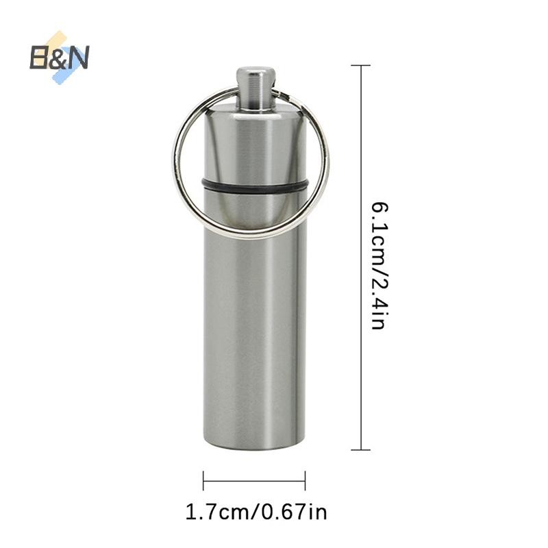 Hộp đựng thuốc hợp kim nhôm chống thấm nước B & N Hộp đựng móc khóa Hộp đựng thuốc du lịch ngoài trời di động Hộp đựng chai.
