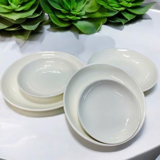 Đĩa sứ trắng sâu lòng cao cấp hàng dày dặn nhiều size 15cm - 25cm - Trường An VN