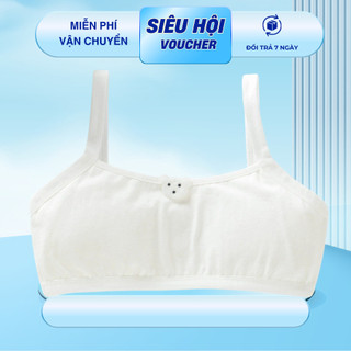 áo lá học sinh cấp 1 cấp 2, áo ngực(bra) 2 dây cho bé gái  A15, mặt trước lót trần bông mỏng, chất liệu cotton, co giãn