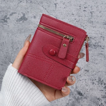 Women's Korean-Style PU Leather Short Wallet