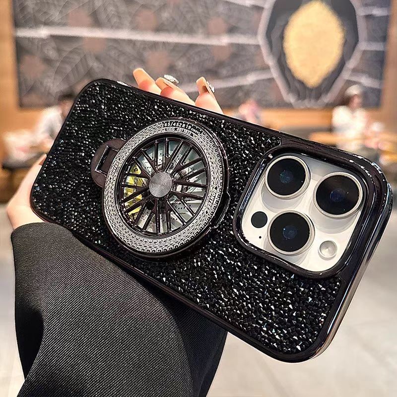 Kim cương lấp lánh / khung con quay hồi chuyển / vỏ cứng tương thích cho iPhone 11 12 pro max 13 pro max 14 pro max 15 pro max 16 pro max