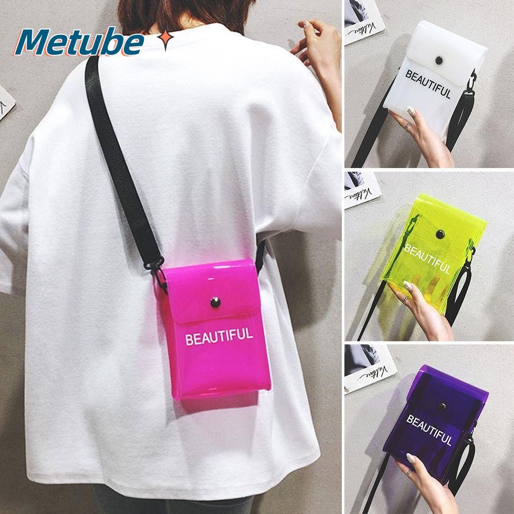 Túi đeo chéo METUBE Chữ trong suốt Màu kẹo PVC Jelly