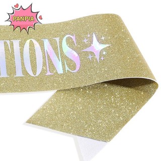 Pnpia Chúc mừng Sash tốt nghiệp Lớp 2025 Đồ dùng trang trí tiệc Ủng hộ Long lanh Satin Sash Chúc mừng Lễ tốt nghiệp Boutique