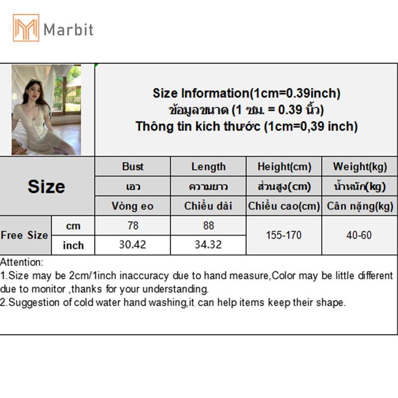 Marbit Thời Trang Đơn Giản Cổ Chữ V Dệt Kim Nữ Ôm Eo Chữ A Đầm Mùa Hè Mới