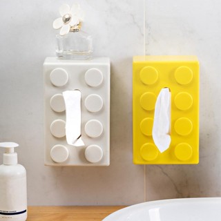 Okcatzone Khối Xây Dựng Sáng Tạo Hộp Đựng Khăn Giấy Treo Tường Lò Xo Chống Thấm Nước Cho Phòng Tắm Phòng Khách Và Nhà Bếp P1R2