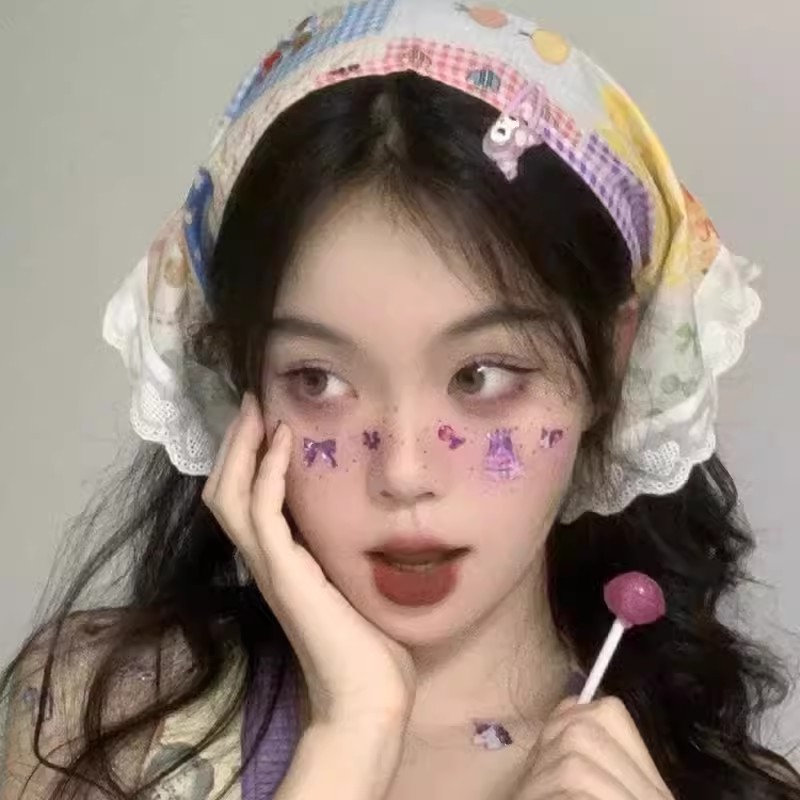 Khăn quàng đầu mục vụ hoạt hình - Khăn quàng cổ ren tam giác - Dễ thương, Ngọt ngào, Boho, Phong cách Hàn Quốc - Phụ kiện tóc cho nữ - Băng đô băng đô băng đô