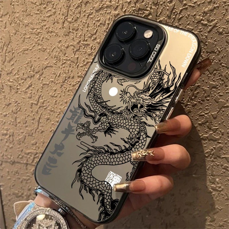 Vỏ Tương Thích Cho Infinix 40i 30i 30 Chơi NFC Hot 40 Pro Note 30 5G 40 Smart 8 7 5 6 Tecno Spark GO 2024 20C 20 10C 10 Camon 20 Luxury Dragon Totem Armor IMD Bìa Cứng