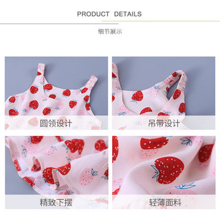 (6m-15Y) Váy không tay cho bé gái Váy hoa dây đeo vai bằng vải Cotton