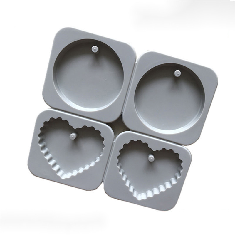 4 Khoang Tròn Hình Trái Tim Silicon Sáp Thẻ Khuôn Thơm Thạch Cao Khuôn Sáp Viên Khuôn Khuôn Socola Khuôn Làm Bánh DIY Khuôn Nướng Bánh