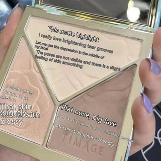 Bảng highlight đường viền Timage bóng mũi cao, bảng ba màu Master dễ dùng cho trang điểm mặt