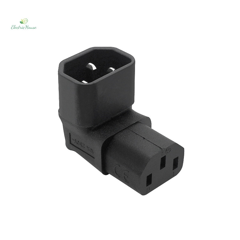 [Nhà Điện] 10A 3Pin IEC Kết Nối Xuống 90 Góc IEC 320 C14 Nam Đến C13 Nữ Bộ Chuyển Đổi Nguồn AC Cắm Cho LCD LED Treo Tường TV mới