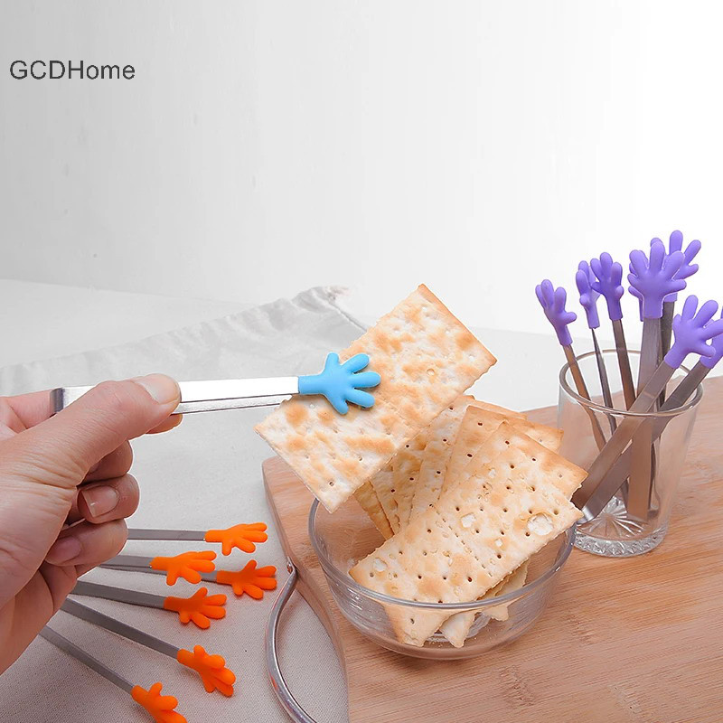 Gcdhome 1 Nhà Bếp Dễ Thương Silicone Thực Phẩm Kẹp Bánh Mì Thịt Nướng Kẹp Chịu Nhiệt Độ Cao Và Chống Cháy Silicon Kẹp HOT