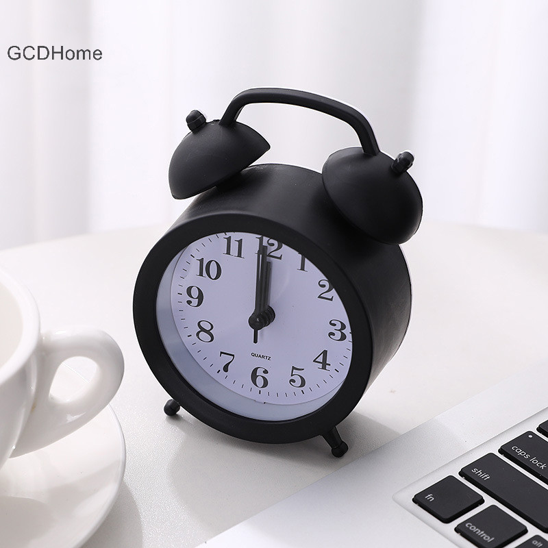Đồng hồ đôi Gcdhome Thời gian chính xác Hoạt động tròn Đầu giường Để bàn Đồng hồ báo thức Trẻ em dễ thương Quà tặng HOT