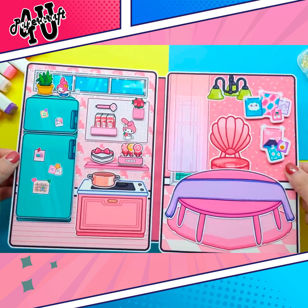ĐỒ CHƠI NGÔI NHÀ BÚP BÊ GIẤY CẮT THỦ CÔNG DIY - TOCA LIFE WORLD -  MẪU TA039 Ngôi nhà búp bê đồ chơi giấy thủ công toca