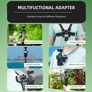 Dành cho DJI OSMO POCKET 4 / 3 khung bộ chuyển đổi ba lô đế kẹp ngực với thanh nối dài phụ kiện chân máy
