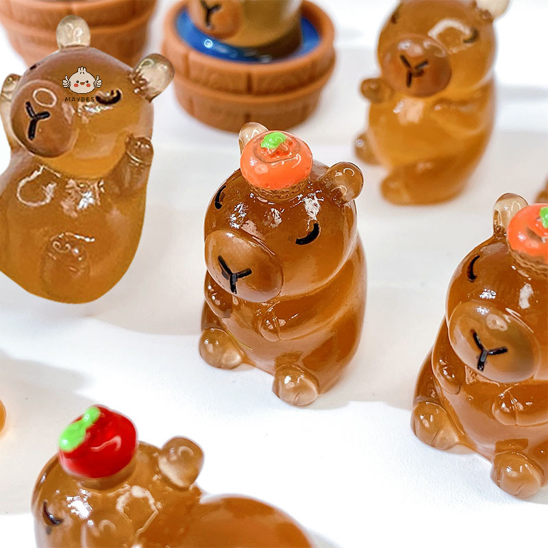 Maybest 2 Chiếc Dạ Quang Capybara Nhựa Thu Nhỏ Phát Sáng Vào Ban Đêm Cổ Tích Trang Trí Sân Vườn DIY Trang Trí Các Bức Tượng Nhỏ Dễ Thương Trang Trí Bàn Làm Việc {VN}