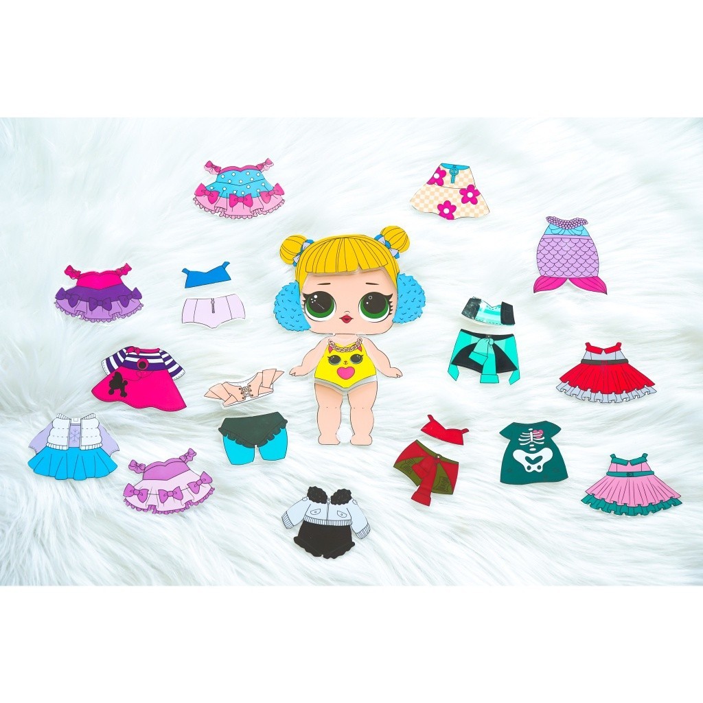 Học liệu bóc dán ngôi nhà búp bê thay đồ cho búp bê công chúa thời trang Happy Book Montessori h4h