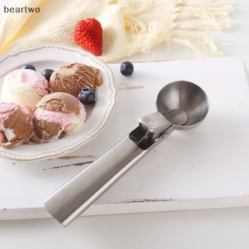 < Beartwo > Muỗng làm kem bằng thép không gỉ Dụng cụ thìa kem chống dính Đẹp
