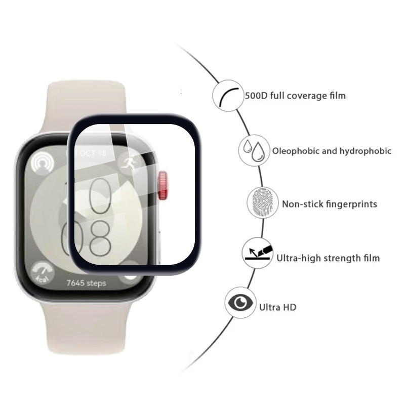 Huawei WatchFit WatchFitElegant WatchFitMini 600D HD Phim Kính Cường Lực Cạnh Đen Cho Huawei Watch Fit 2 3 Thanh Lịch Mini Chống Vân Tay Chống Ánh Sáng Xanh Bảo Vệ Màn Hình Đồng Hồ