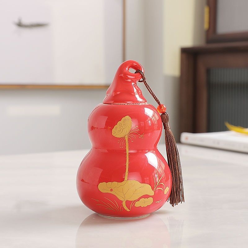 Gốm Fulu Bầu Trà Caddy Nhỏ Di Động 0.05kg Gói Thuốc Bột Hương Thơm Bột Kín Trà Đen Trà Xanh Bao Bì BIZ0