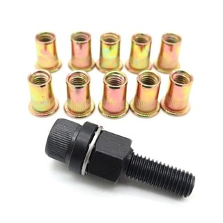 Neaverler Bộ dụng cụ 11 món lắp đặt đinh tán hạt bằng tay, kẹp mandrel, M3-M10, kèm đinh tán đầu hạt, dễ sử dụng