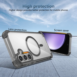 Dành Cho Samsung S23 FE Ốp Lưng Trong Suốt Từ Tính Chống Sốc Quân Sự Cấp Bảo Vệ Không Khí Góc Mỏng Vỏ Điện Thoại