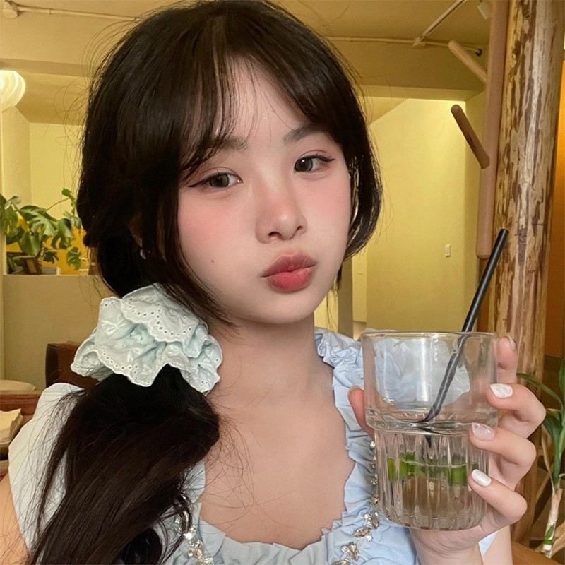 Ren thêu lớn Scrunchies - Vòng buộc tóc nơ ruy băng​ - Dây buộc tóc cao su đàn hồi - Giá đỡ đuôi ngựa cho bé gái - Dễ thương, Thời trang, Thanh lịch - Vòng tóc lưới - Phụ kiện tóc phổ biến