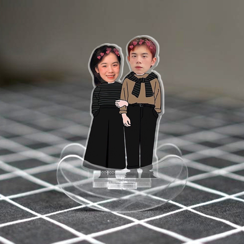 Standee lắc lư cặp đôi in theo yêu cầu chibi đáng yêu quà tặng cho người yêu, người thân, bạn bè