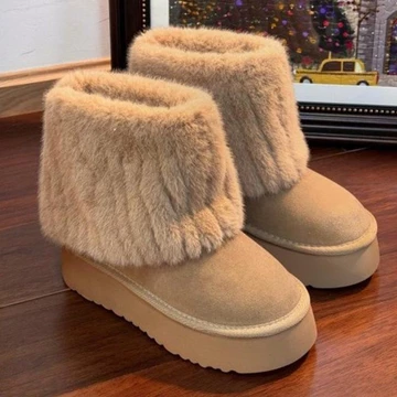 35-43 Size Lớn Giày Nữ Giày Bốt Tuyết Lông Cừu Ấm Áp Dày Cotton Giày Nữ Bốt Nữ Nữ Ngắn Nữ Ngắn Bốt