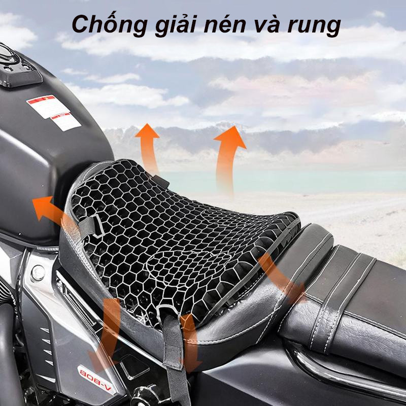 Đệm Lót Yên Xe Máy 3D Tổ Ong - Giảm Áp Lực Toàn Diện & Thoáng Khí Chống Trượt
